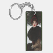 女性ビクトリアン冬場ポートレートヴィンテージ キーホルダー (正面左)