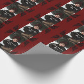 女性ビクトリアン冬場ポートレートヴィンテージ ラッピングペーパー (角)