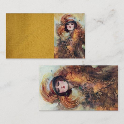 女性ビクトリアン名刺 名刺 (正面/裏面)