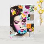 女性ビクトリアン紙 |の考えお客様 カード (黄色い花)