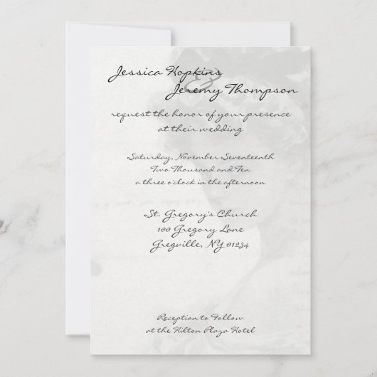 女性ビクトリアン結婚式招待状カード 招待状 (正面)