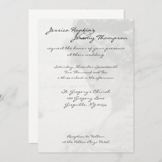 女性ビクトリアン結婚式招待状カード 招待状 (正面/裏面)