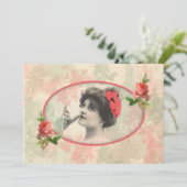 女性ビクトリアン結婚式招待状 招待状 (スタンド正面)