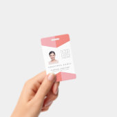 女性ビジネス写真ID識別プラスチックカード バッジ (手持ち)