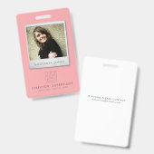 女性ビジネス用写真ID識別プラスチックカード バッジ (正面&裏面)