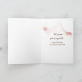 女性ビーチ帽子誕生日 カード (内部)