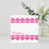 女性ピンクのゴルフアーガイル 招待状 (スタンド正面)