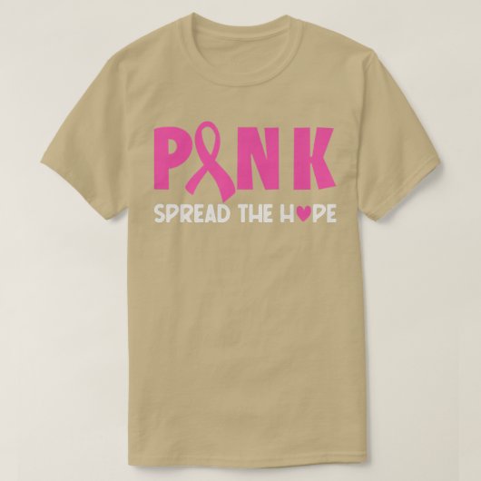 女性ピンクのリボンが希望の胸がんAwを広げる Tシャツ (デザイン正面)