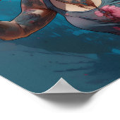 女性ピンクの髪のタトゥーダンスフリー ポスター (角)