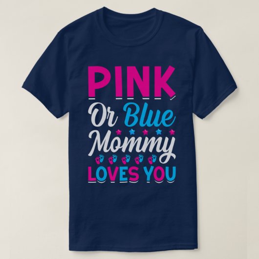 女性ピンクまたはブルーママ愛YouMummy to Be Gen Tシャツ (デザイン正面)