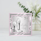 女性ピンクバースデーパーティー 招待状 (スタンド正面)