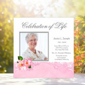 女性ピンクフォトメモリアルのお知らせ 招待状