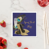 女性ピーコックバースデーパーティー スタンダードカクテルナプキン (インサイチュ)