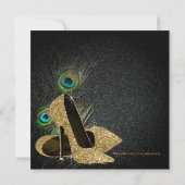 女性ピーコックバースデーパーティー 招待状 (裏面)