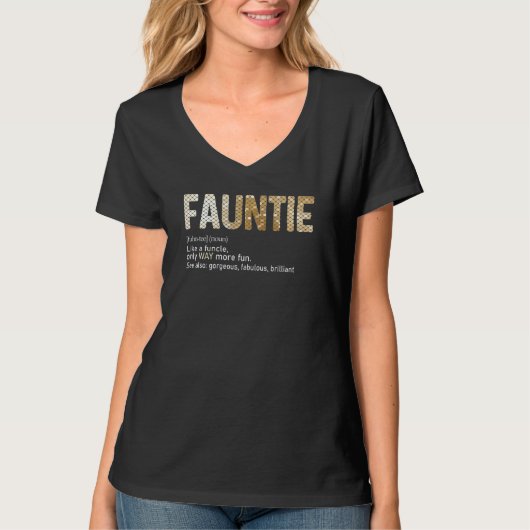 女性ファウンティ定義アウンティかわいい叔母ティーFr Tシャツ (正面)