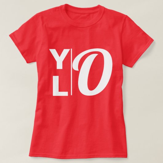 女性ファッションスローガングラフィックYOLO Tシャツ (デザイン正面)
