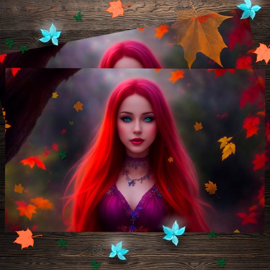 女性ファッション秋の黄色の金ゴールドアート ポストカード