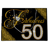 女性ファブラス50誕生日 ラージペーパーバッグ (正面)