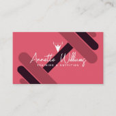 女性フィットネストレーナーパープルピンク 名刺 (正面)