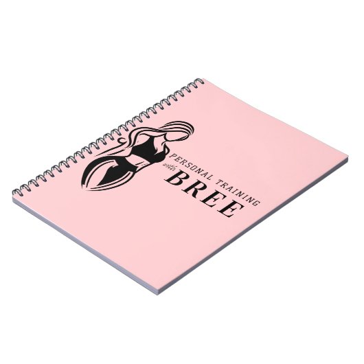 女性フィットネス個人研修ミニマリストピンク ノートブック (左側)