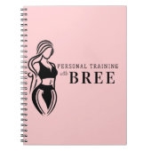 女性フィットネス個人研修ミニマリストピンク ノートブック (正面)