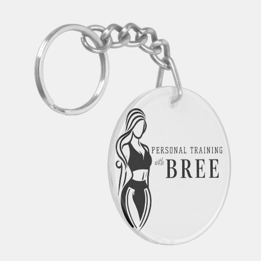 女性フィットネス個人研修ミニマル主義者 キーホルダー (正面左)