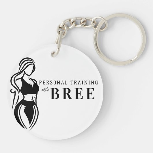 女性フィットネス個人研修ミニマル主義者 キーホルダー (裏面)