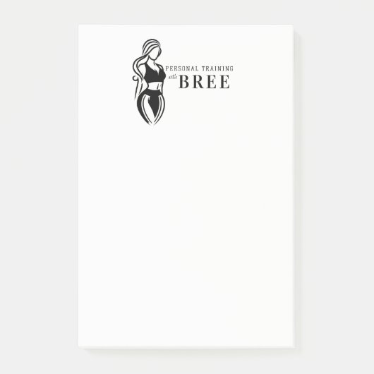 女性フィットネス個人研修ミニマル主義者 ポストイット (正面)