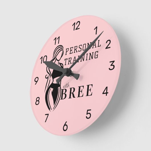 女性フィットネス個人研修ミニマル主義者 ラウンド壁時計 (傾斜)