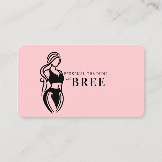 女性フィットネス個人研修ミニマル主義者 名刺 (正面)