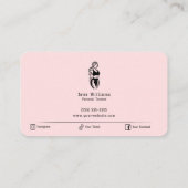 女性フィットネス個人研修ミニマル主義者 名刺 (裏面)