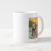 女性フライフィッシング-ワイオミング ジャンボコーヒーマグカップ (正面右)