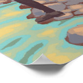 女性フライフィッシングIdahoVintage旅行ポスター ポスター (角)