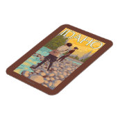 女性フライフィッシングIdahoVintage旅行ポスター マグネット (左側)