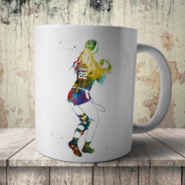 女性フラグフットボール選手 コーヒーマグカップ