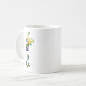 女性フラグフットボール選手 コーヒーマグカップ (正面左)