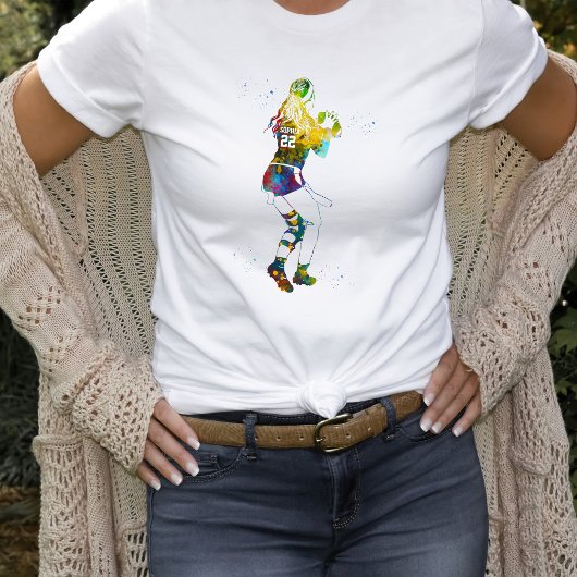 女性フラグフットボール選手 Tシャツ