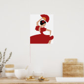 女性フラメンコダンサー ポスター (キッチン)