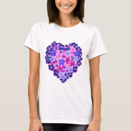 女性フラワーパワーのハートのSpagettiの革紐の上 Tシャツ