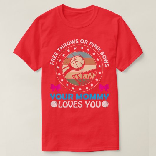 女性フリースローまたはピンクの弓ママ愛あなたGe Tシャツ (デザイン正面)