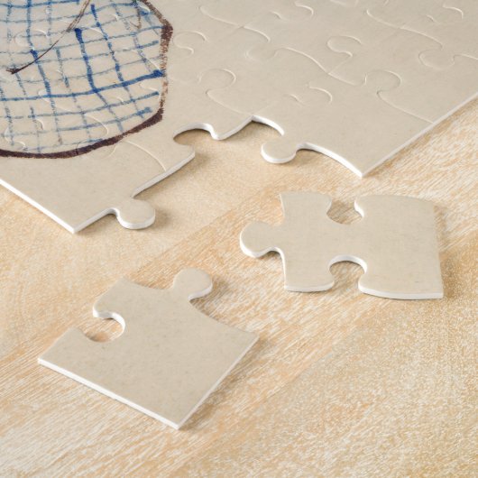 女性フルレングスポートレートby葛飾北斎 ジグソーパズル (側面)