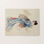 女性フルレングスポートレートby葛飾北斎 ジグソーパズル (横)