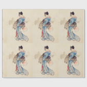 女性フルレングスポートレートby葛飾北斎 ラッピングペーパー (フラット)