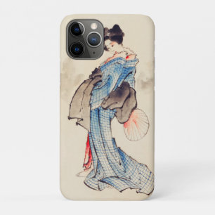 女性フルレングスポートレートby葛飾北斎 iPhone 11 proケース
