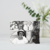 女性フロリダRte.1道路標識ヴィンテージ ポストカード (スタンド正面)