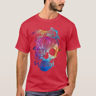 女性フローラバラバンダナヴィンテージハロウィーン6737 Tシャツ