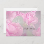 女性フローラピンクローズガーデン誕生日 ポストカード (正面/裏面)