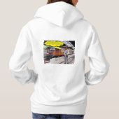 女性フード付きスウェットシャツ。父の日おめでとう。牛/指揮者 パーカ (裏面)