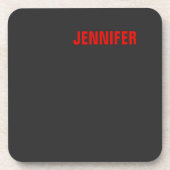 女性ブラックカラーあなたの名前のギフトカスタマイズの色 コースター (正面)
