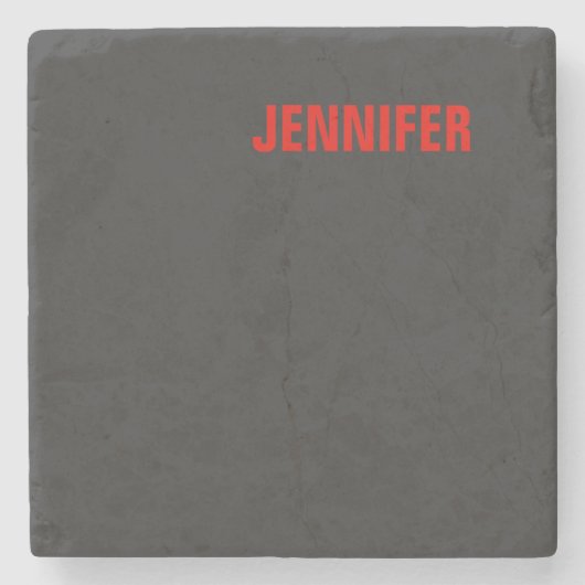 女性ブラックカラーあなたの名前のギフトカスタマイズの色 ストーンコースター (正面)